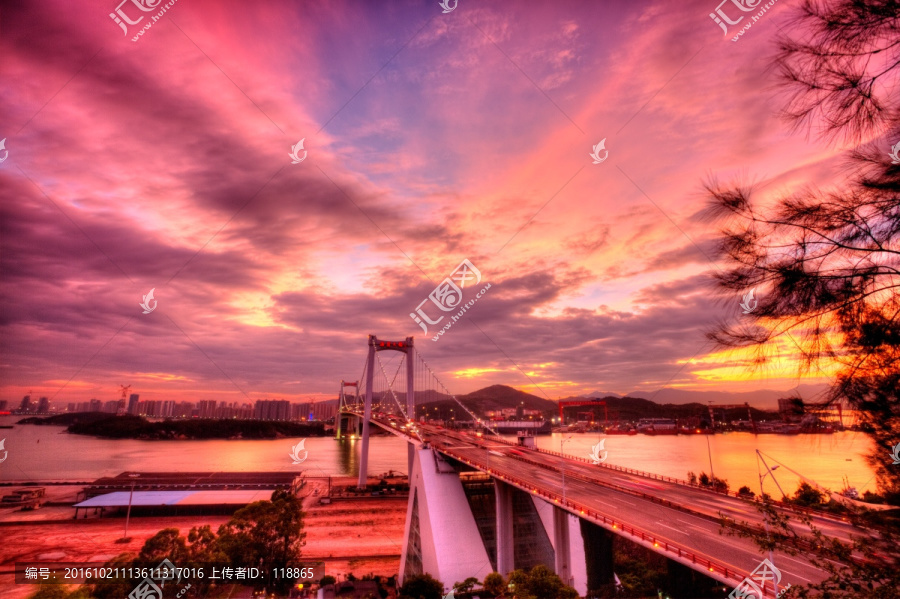 厦门,海沧大桥,夕阳,晚霞