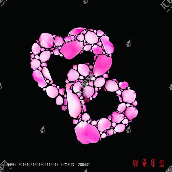 心形玫瑰花瓣創(chuàng)意