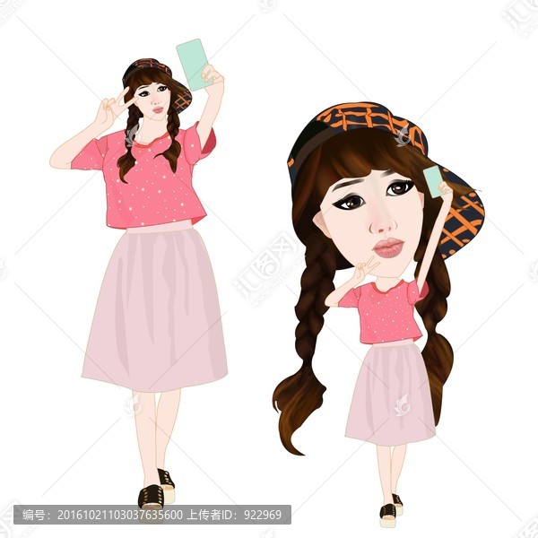 拍照女孩,嘟嘴,賣萌,美女
