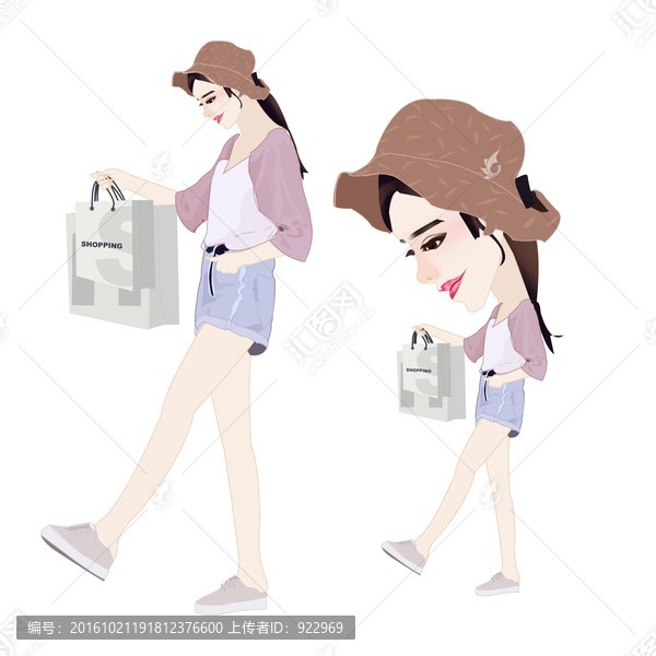 都市女孩,卡通女孩,購物女孩