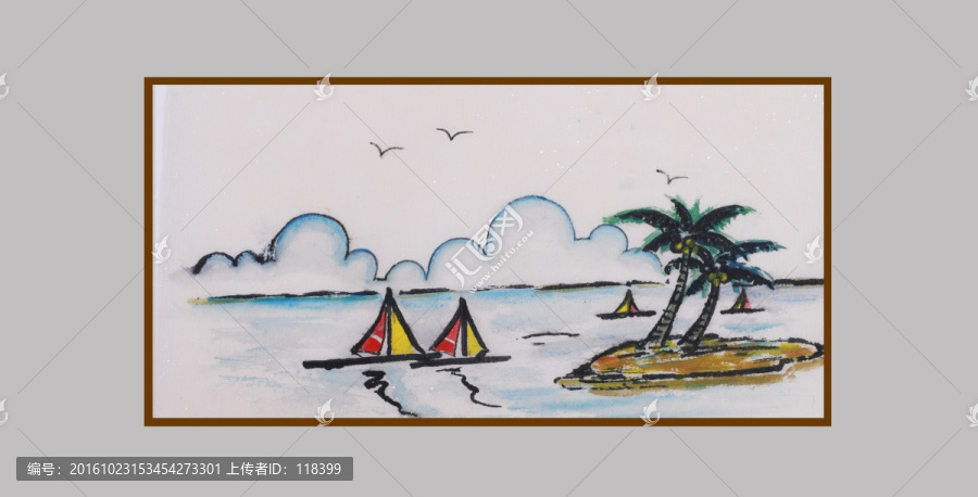 簡筆畫海邊風(fēng)景