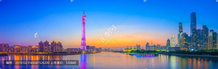 广州珠江夜景,全景大画幅