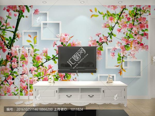3D立體花背景