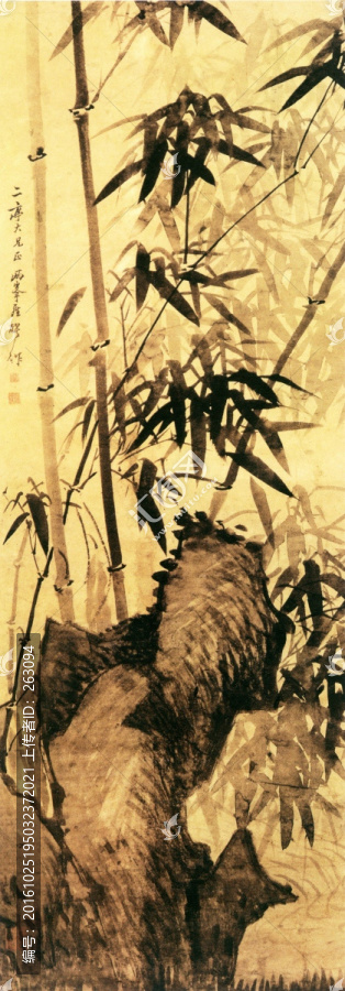 羅聘,竹石圖