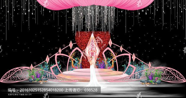 粉色系婚禮鉆石舞臺(tái)