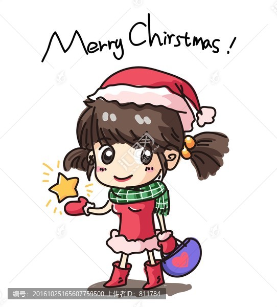可愛圣誕女孩