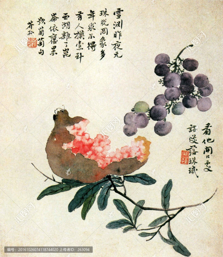 倪耘,花果草蟲圖之二
