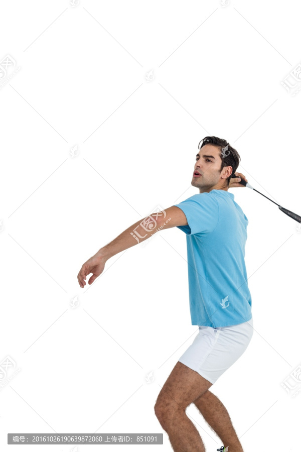 羽毛球运动员打羽毛球