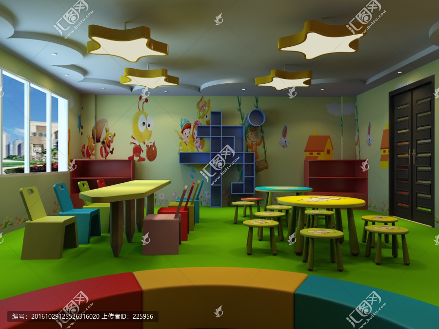 幼兒園閱覽室效果圖