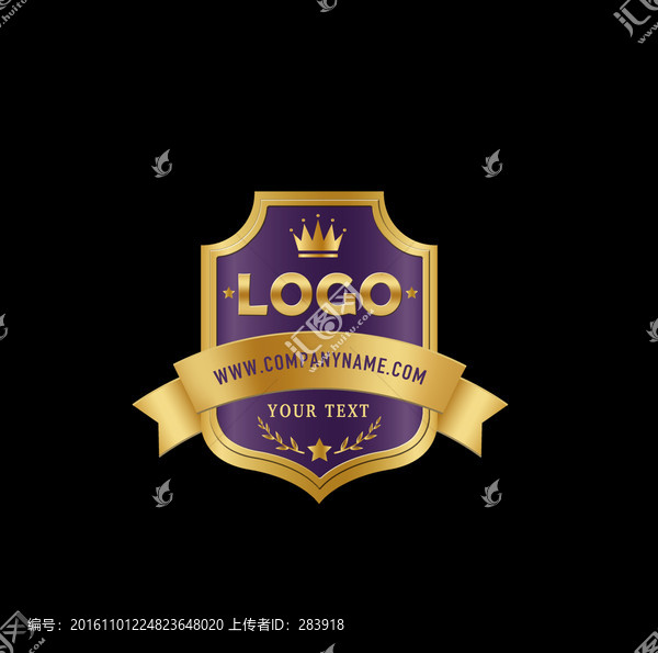 黃金鑲嵌紫水晶金屬徽章作品