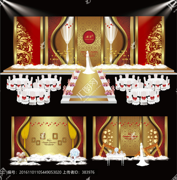 婚慶主題紅配金