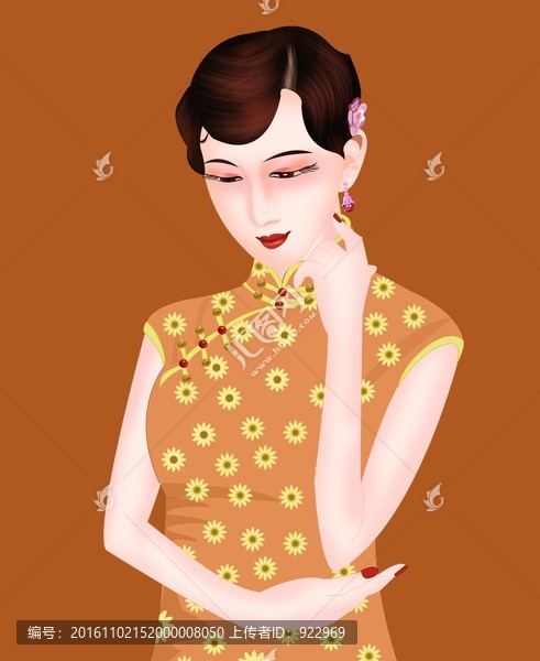 旗袍美人,民國(guó)美女,古典美女