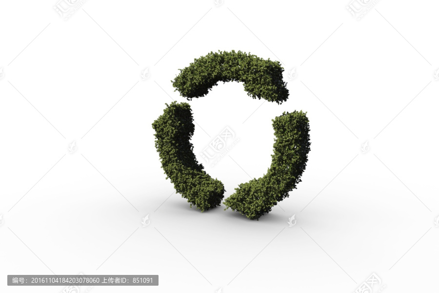 树叶做成的回收象征
