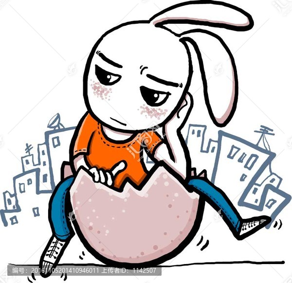 插畫兔子保持淡定插畫