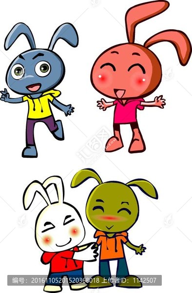 一組小兔子插畫