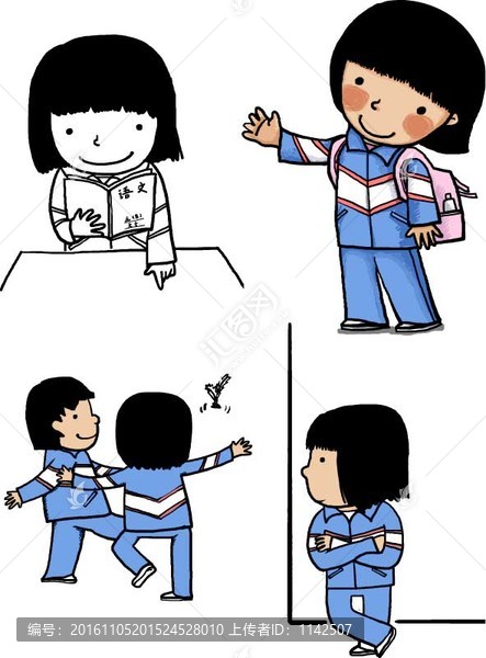 一組小學生插畫