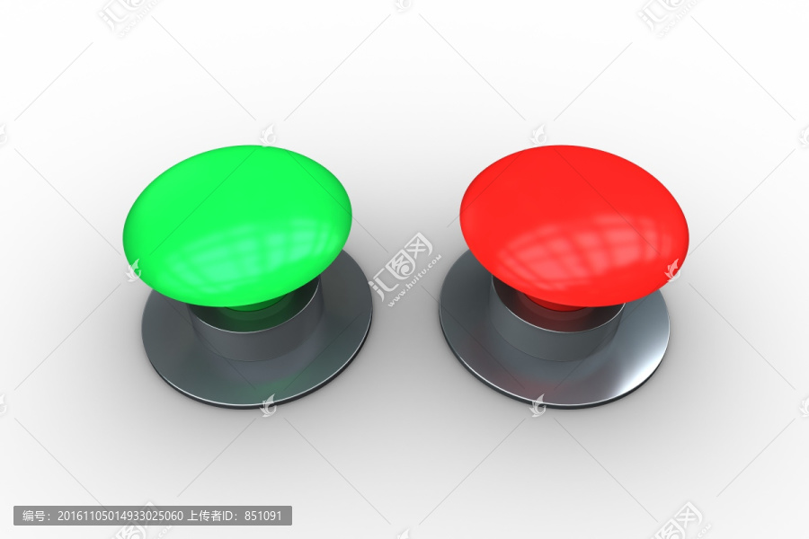 红色和绿色按钮