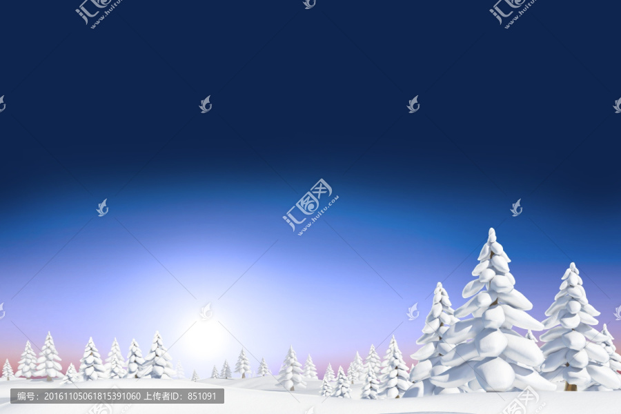 夜晚的雪景