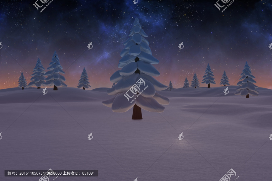 夜晚的雪景