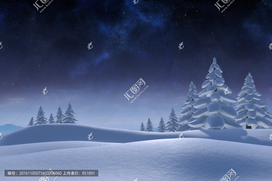 夜晚的雪景