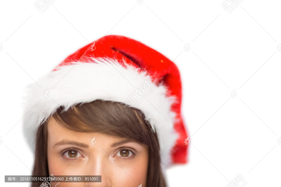 戴着圣诞帽的女人