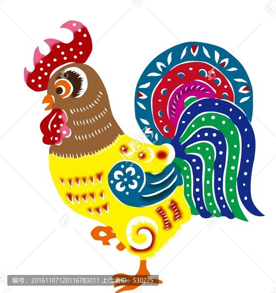 春節(jié)年畫彩色雞