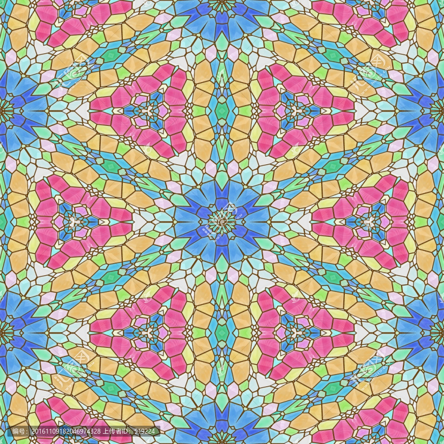 染色玻璃拼花,TIF無分層