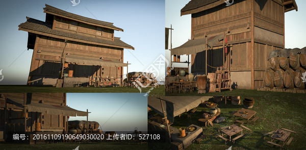 3D模型,小攤,廚房,大排檔