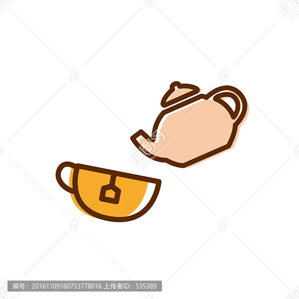 茶卡通矢量圖