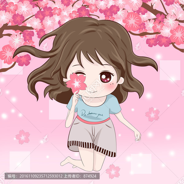 可愛(ài)女孩本本封面,插畫(huà)