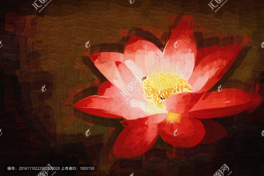 無(wú)框畫(huà),油畫(huà)荷花