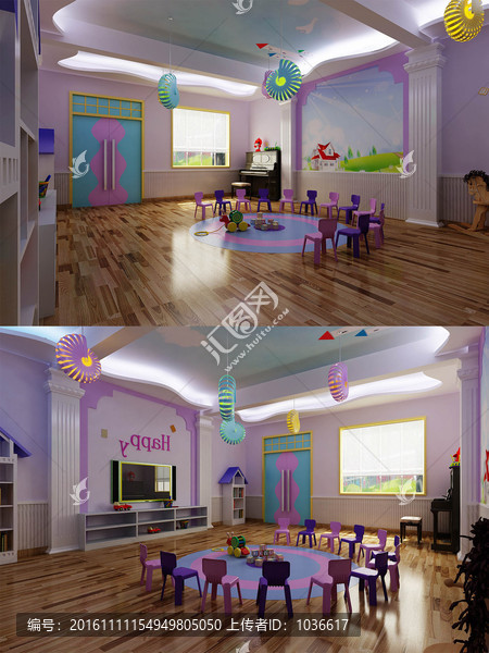 幼儿园紫色主题教室