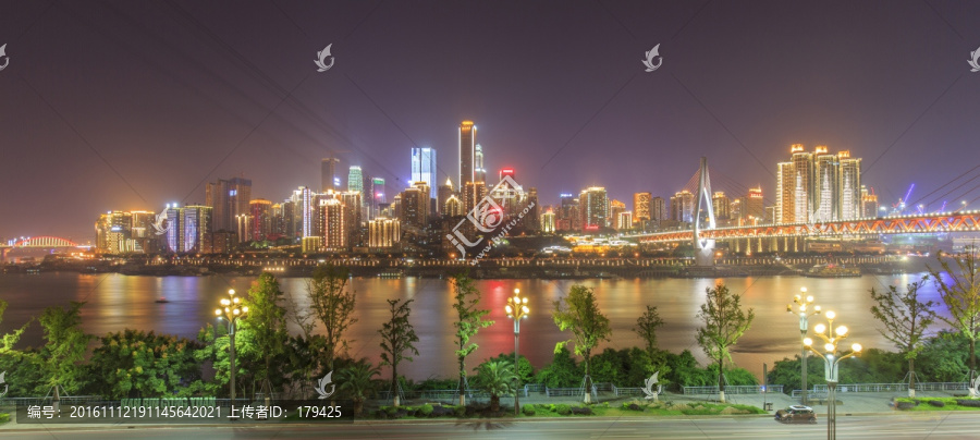 重庆市中区夜景渝中半岛全景