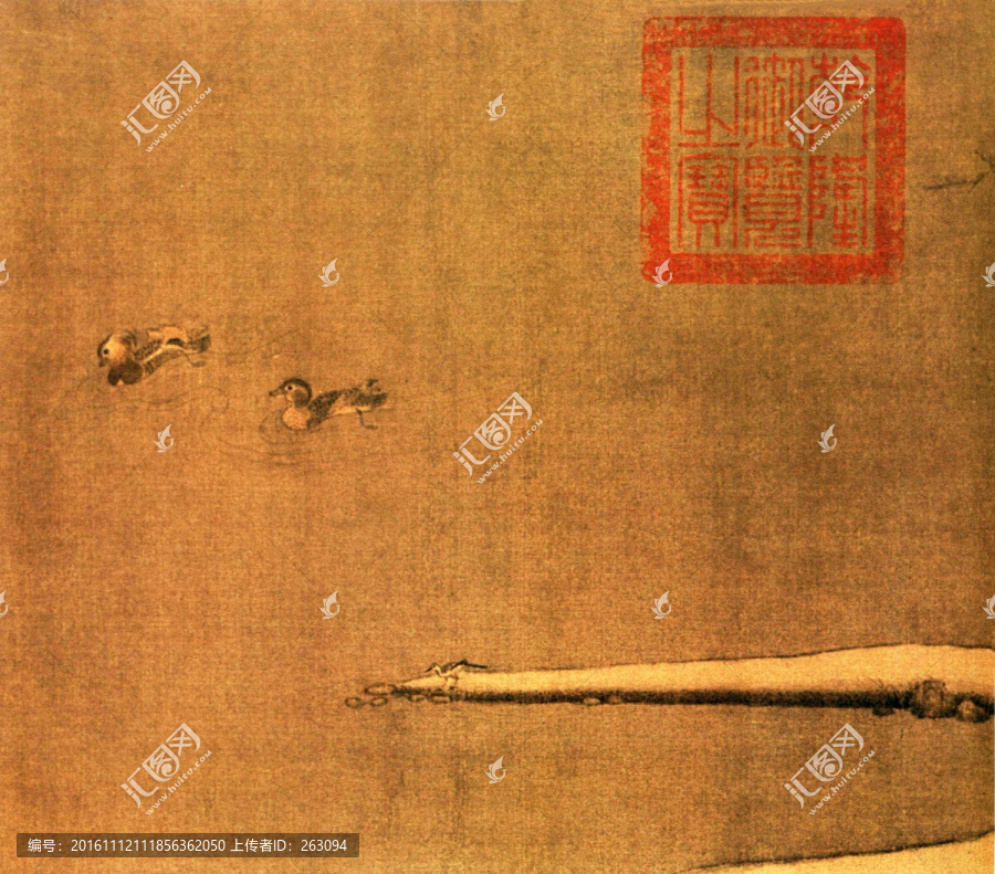 梁師閔,蘆汀密雪圖