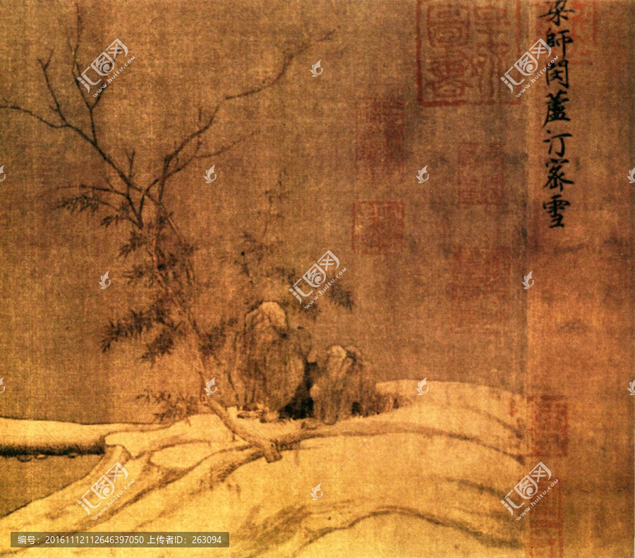 梁師閔,蘆汀密雪圖