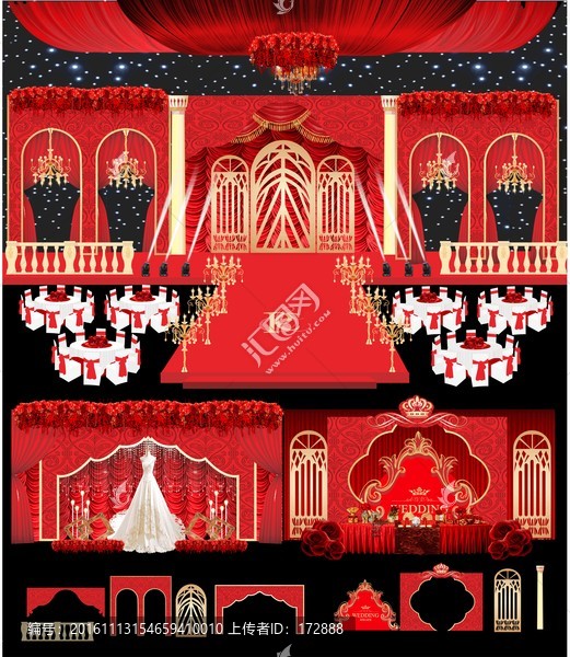 紅色婚禮舞臺(tái)