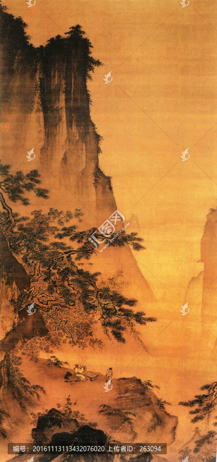 馬遠,對月圖