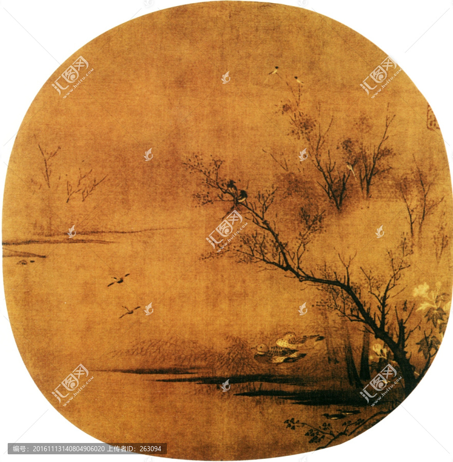 梁楷,芙蓉水鳥圖