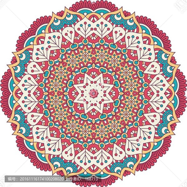 矢量復古花紋圖案