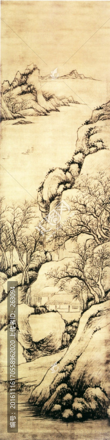 羅牧,春溪歸帆圖
