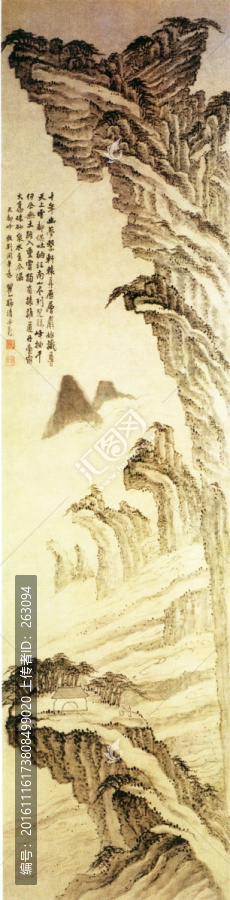 梅清,山水國畫