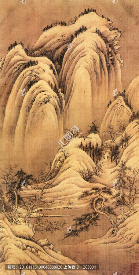 王暈,山水國畫