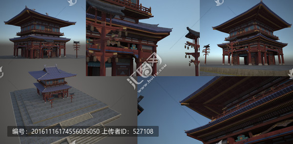 3D模型中式大型古典建筑