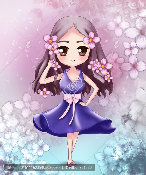 卡通美女,筆記本封面,手機(jī)殼