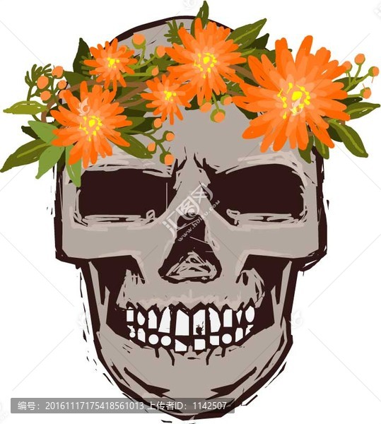 創意骷髏花環