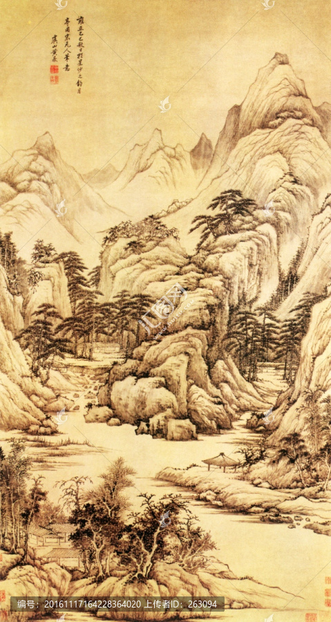 黃鼎,山水圖
