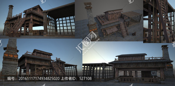 3DSMAX中式古典建筑釀酒鋪