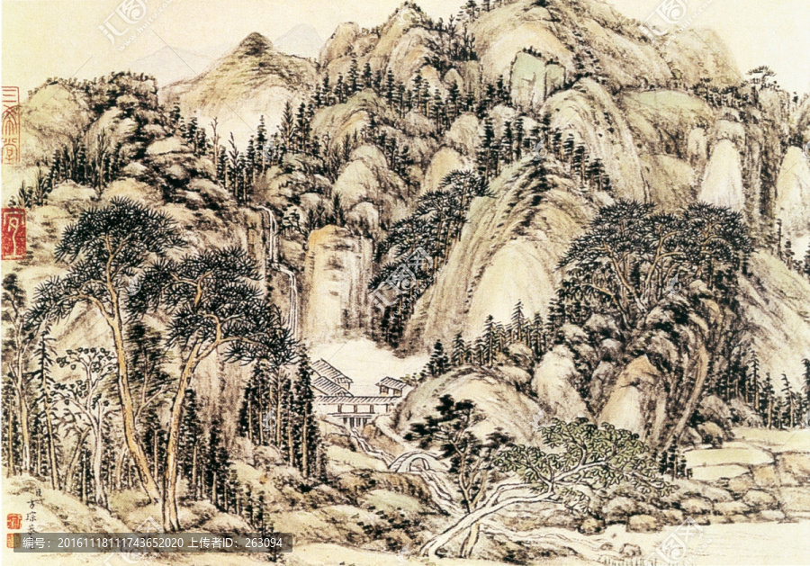 王昱,重林復嶂圖