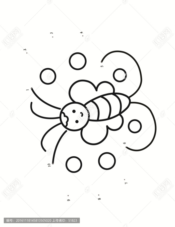連數(shù)字,畫蝴蝶