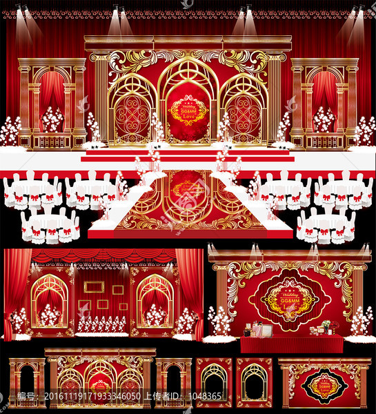 紅金色巴洛克主題婚禮